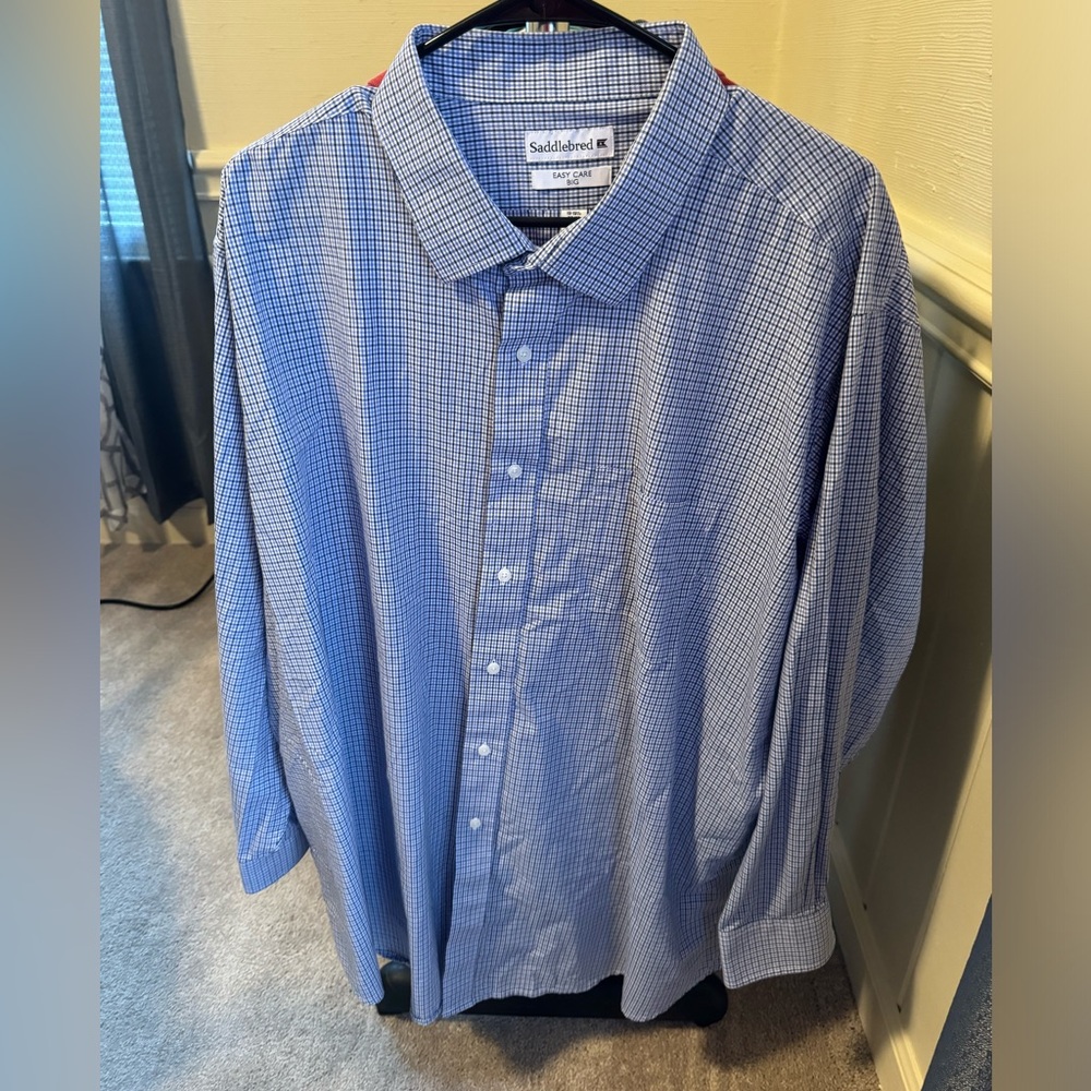 Saddlebred Easy-Care 3XL Dress Shirt w/ Stretch Collar 19-19.5